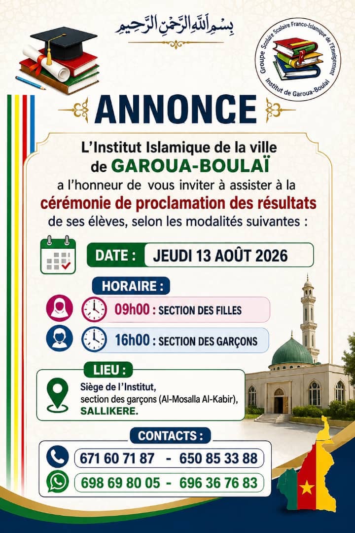 Programme de cérémonie de proclamation des résultats